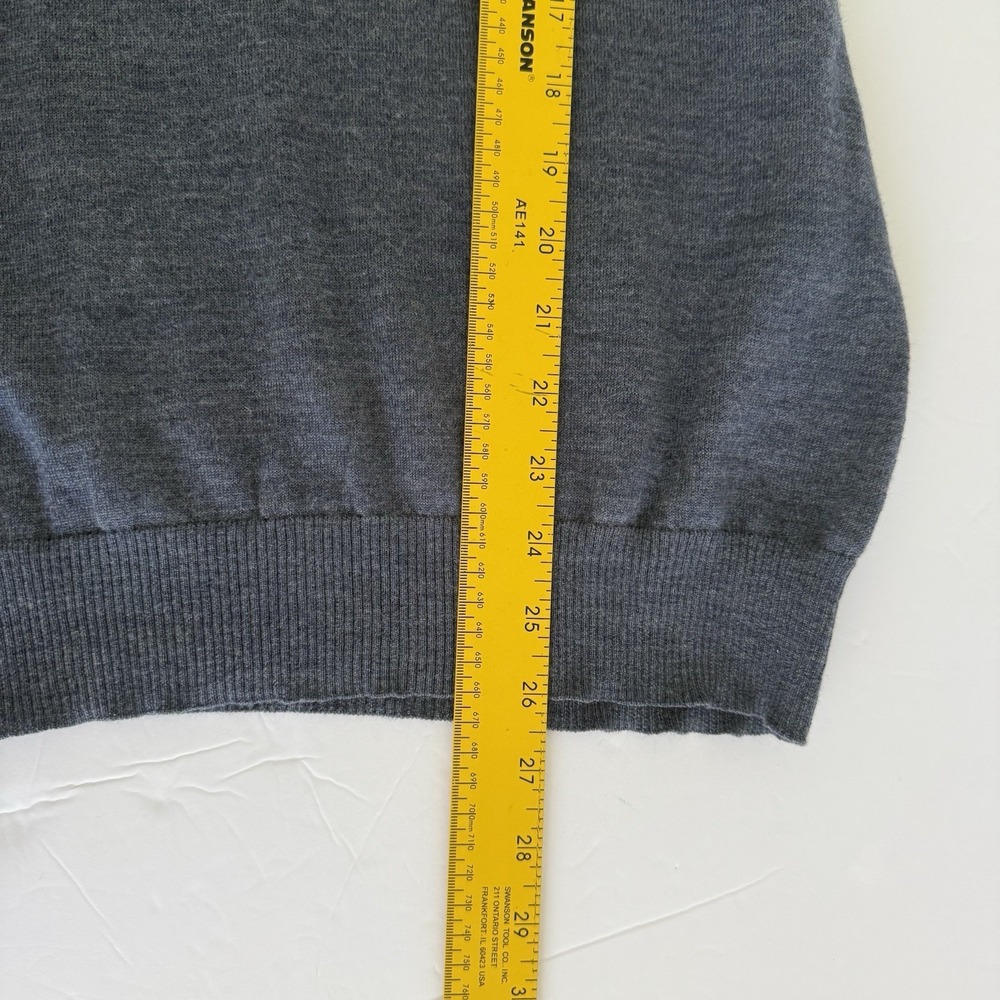 Tahari Merino Wool Sweater Mens MED Blue Preppy V-Neck Pullover Made In Italy - Picture 8 of 8